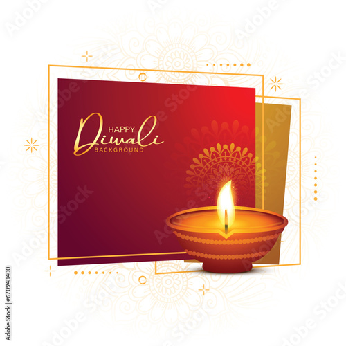 Wallpaper Mural Modern happy diwali decorative oil lamp festival celebration card background Torontodigital.ca