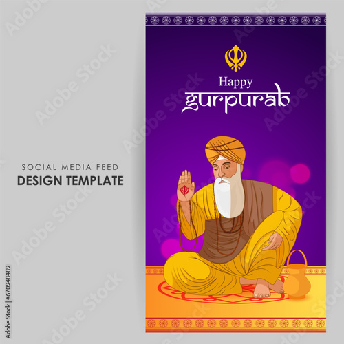 Wallpaper Mural Vector illustration of Guru Nanak Jayanti social media feed template Torontodigital.ca