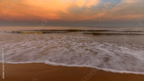 Beautiful Sea Beach at the time of Sunset. © ABIR
