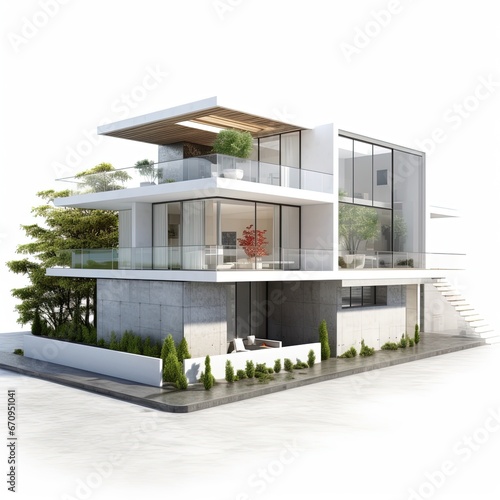 3d Modern Home Isolated On White Background