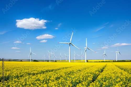 Renewable wind turbines rapeseed crop for biofuel