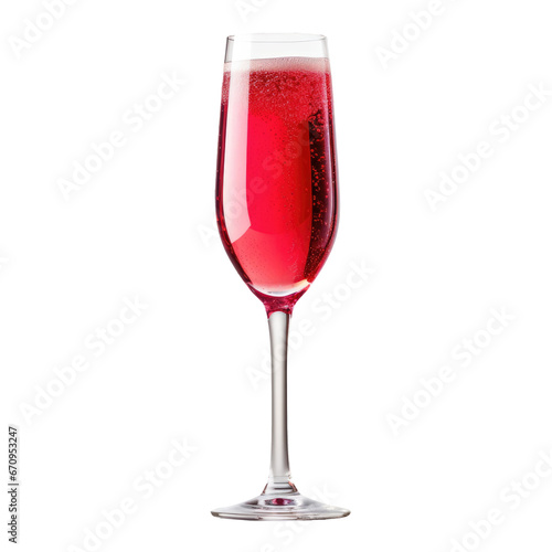 Cocktail collection - Kir royal with champagne. Isolated on background. AI