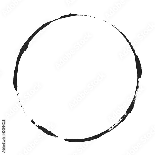 Pinselkreis mit schwarzer Farbe als Rahmen oder Umrandung