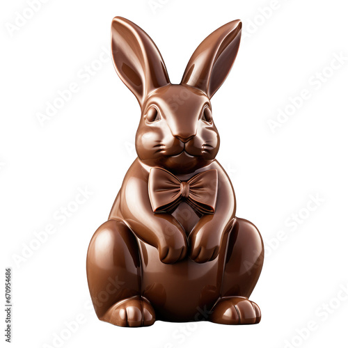chocolate bunny isolated on transparent background