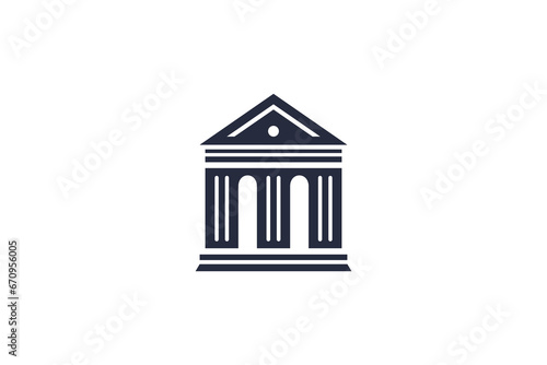 Greek roman pillar logo design in flat design style