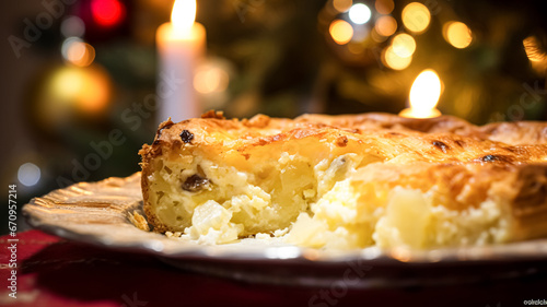 Christmas pie  holiday recipe and home baking  meal for cosy winter English country dinner in the cottage  homemade food and british cuisine