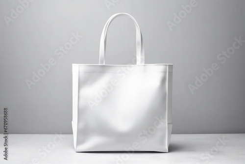 Canvas Cloth Bag, empty tote shopping bag white color photo