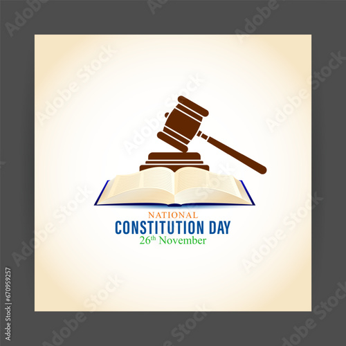 Vector illustration of Constitution Day of India social media feed template