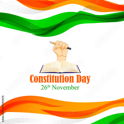 Vector illustration of Constitution Day of India social media feed template