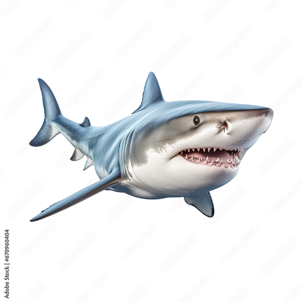 Fototapeta premium shark, isolated on transparent or white background, png