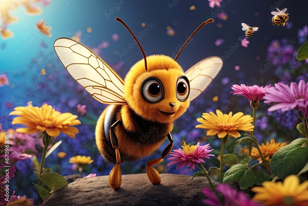 Fototapeta premium bee and flower