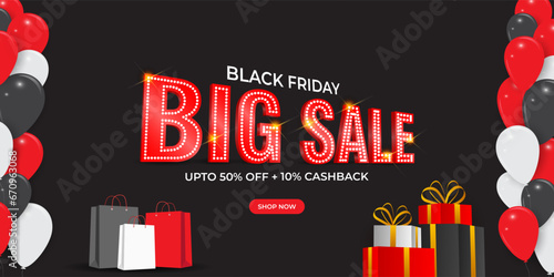 Vector illustration of Black Friday Sale social media feed template