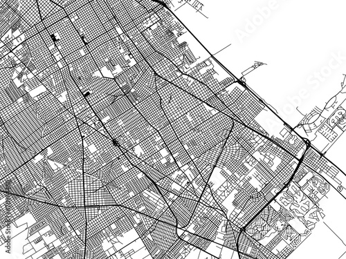 Vector road map of the city of  Berazategui in Argentina with black roads on a white background. photo