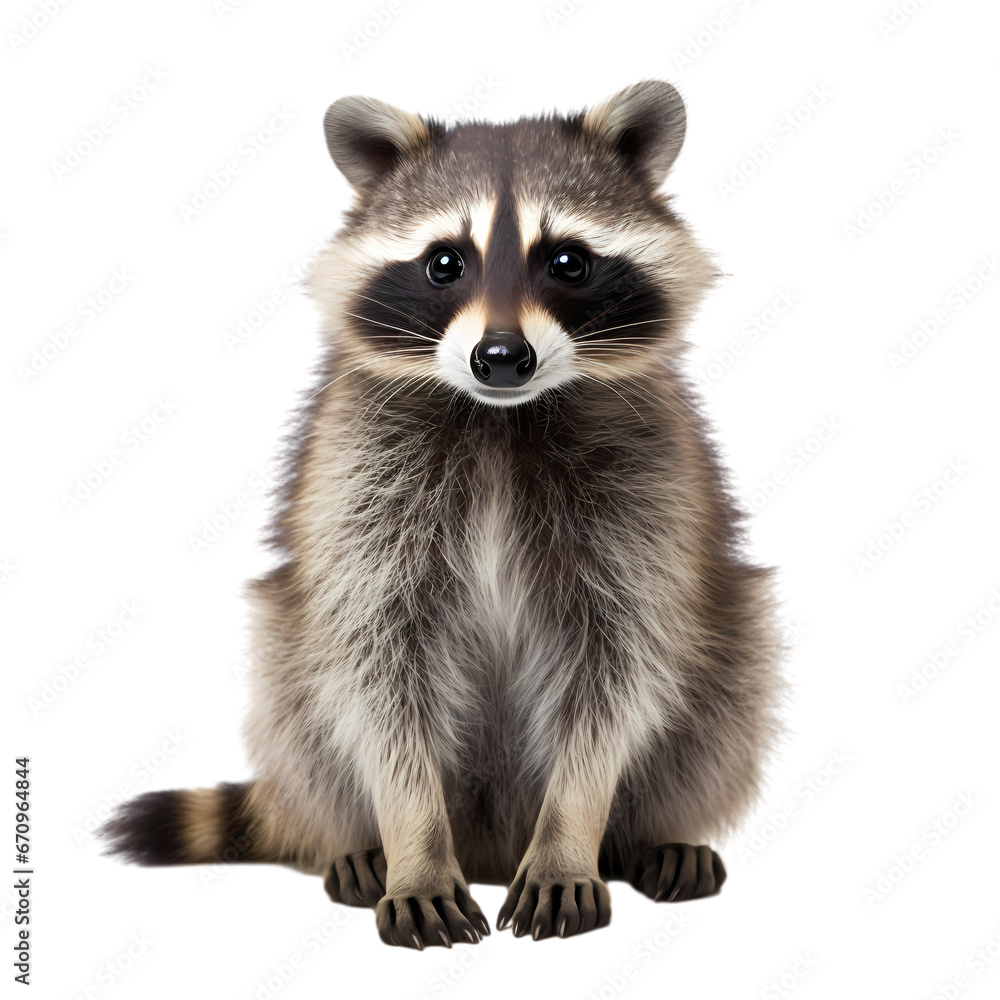 Raccoon on transparent background