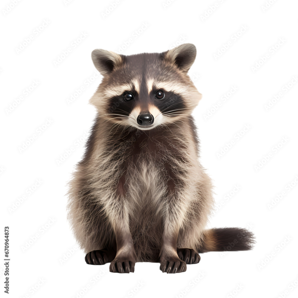 Raccoon on transparent background