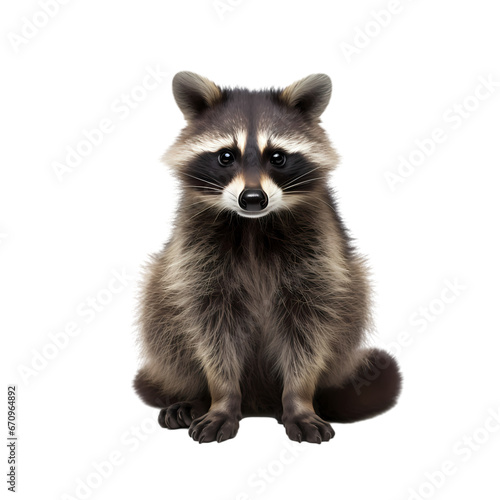 Raccoon on transparent background © feng