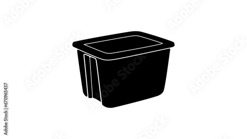 Gallon Tote Box Plastic, Gallon Tote Box Plastic, black isolated silhouette