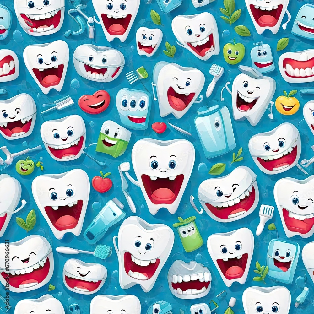 set of funny cartoon tooth set of funny cartoon tooth