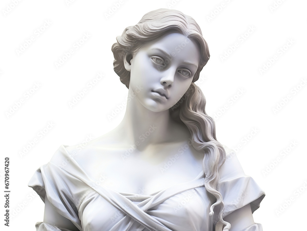 Statue of a beautiful woman carved in marble, generated by AI Statue of a beautiful woman carved in marble, generated by AI