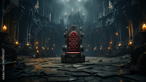 Empty throne in the hall. photo