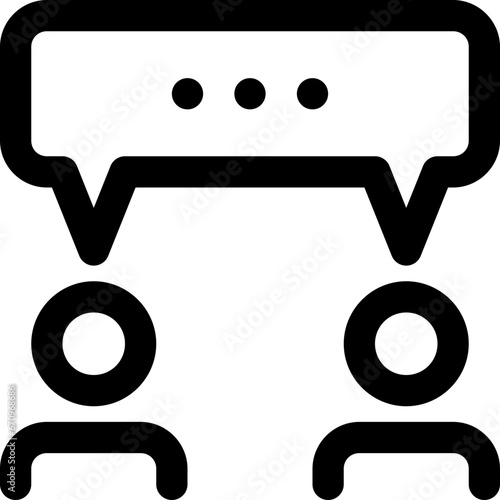 Chat in outline icon. Teamwork, discussion, conversation, partnership, group