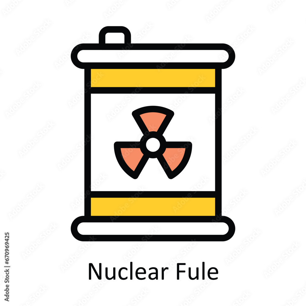 Nuclear fuel vector Filled outline Design illustration. Symbol on White background EPS 10 File 