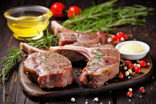 lamb chops with melted butter and pepper