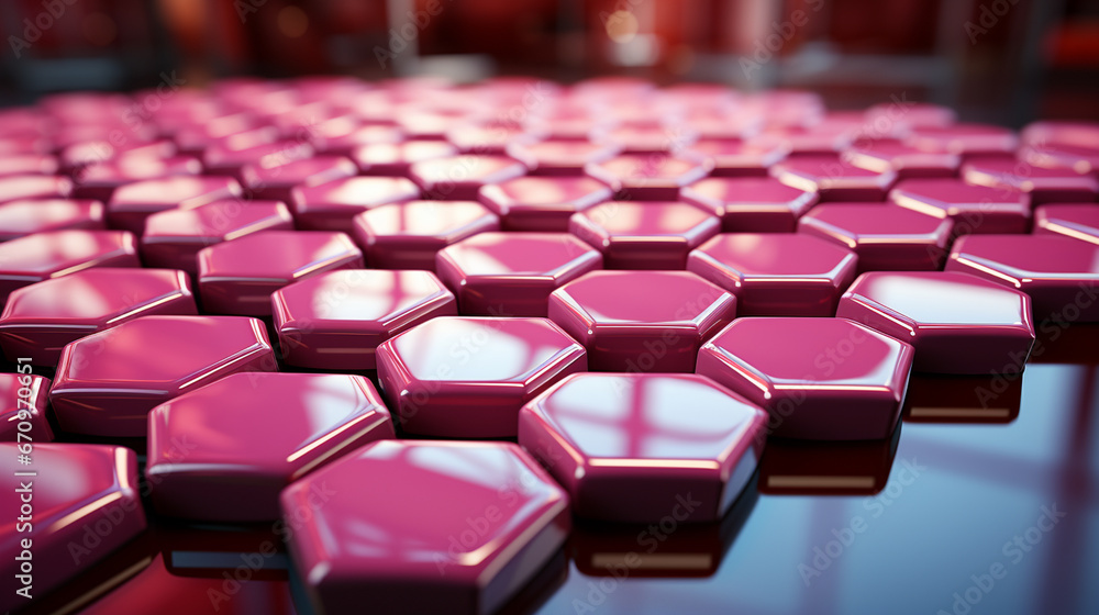 Fototapeta premium Pink hexagonal background.