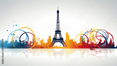 eiffel tower city olympic games in Paris © Jill