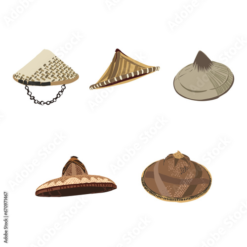 Salakot Splendor: A Vector Collection of Filipino Heritage Hats of the Philippines photo
