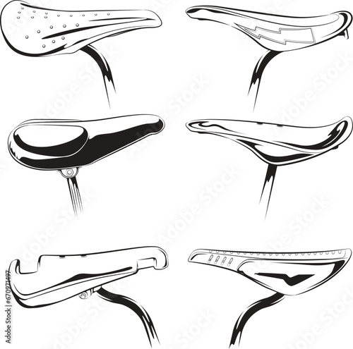illustration of a BMX bike and bicycle parts