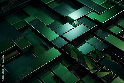 illustration of green background made by metal material Abstract  Generative ai