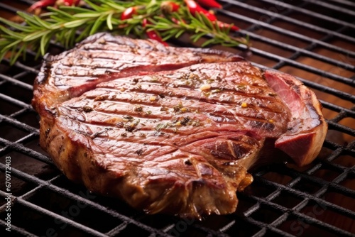 juicy porterhouse steak with grill marks