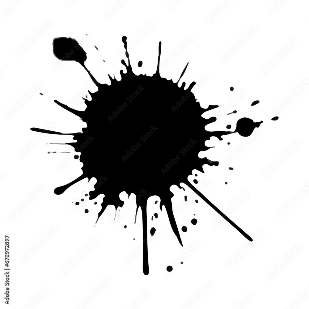 Splash of paint, Black watercolor splashes, splat, blot, splash isolated on white Splash of paint, Black watercolor splashes, splat, blot, splash isolated on white
