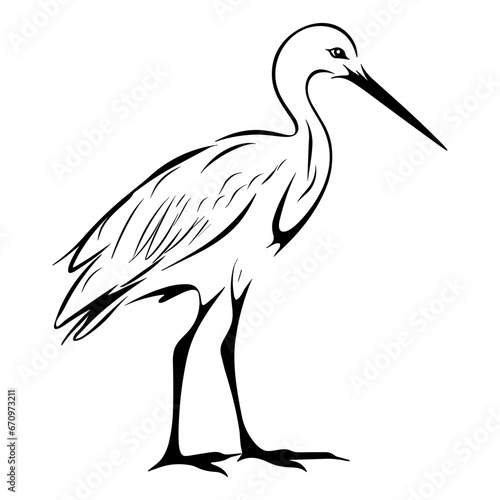 Simple Logo of Stork. SVG Vector