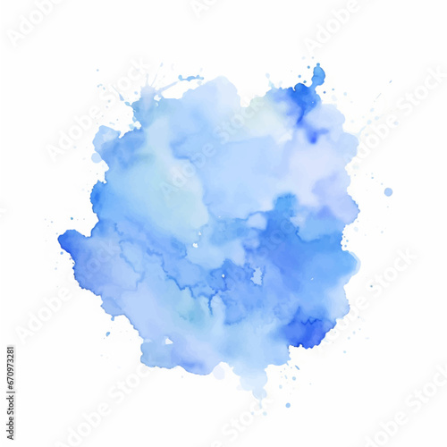 Watercolor abstract splash Color painting texture. Blue background  watercolor paint splashes
