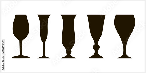 Wine glass toast icon isolated. Stencil Hand drawn Vector stock illustration EPS 10