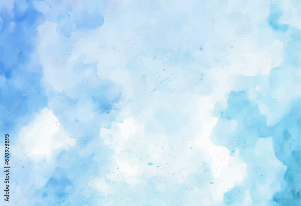 Blue background with watercolor