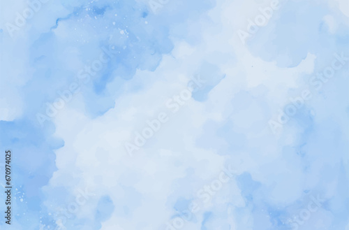 Blue background with watercolor