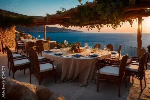 Mediterranean Cliffside Dining © Rao