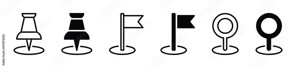 Map pin place marker icon set. Map marker icon symbol. Location mark icons. Map pin pointer. Vector illustration Map pin place marker icon set. Map marker icon symbol. Location mark icons. Map pin pointer. Vector illustration