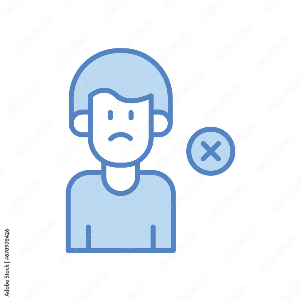 Delete Friend icon isolate white background vector stock illustration. Delete Friend icon isolate white background vector stock illustration.