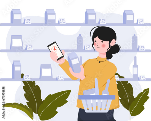 Contactless cashless payment with credit card on mobile phone. paying problem fail or reject on screen. vector illustration