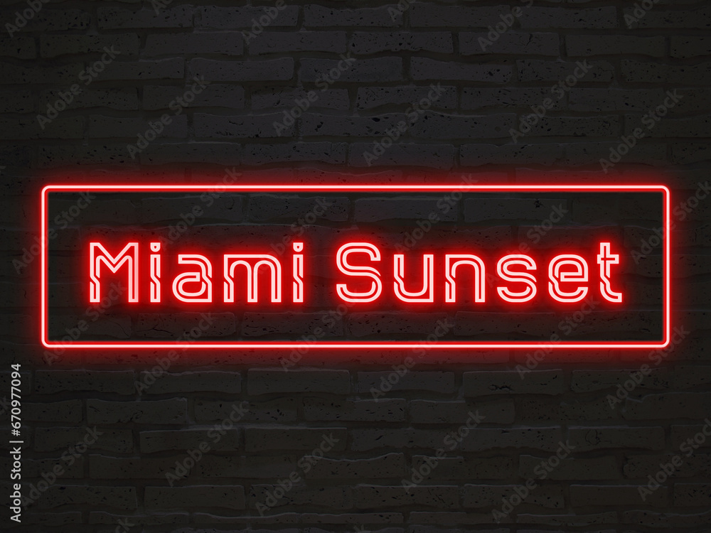 Miami Sunset のネオン文字