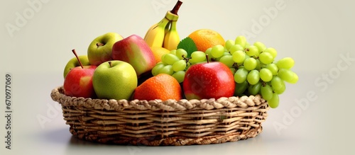 fruits in a wicker basket decoration