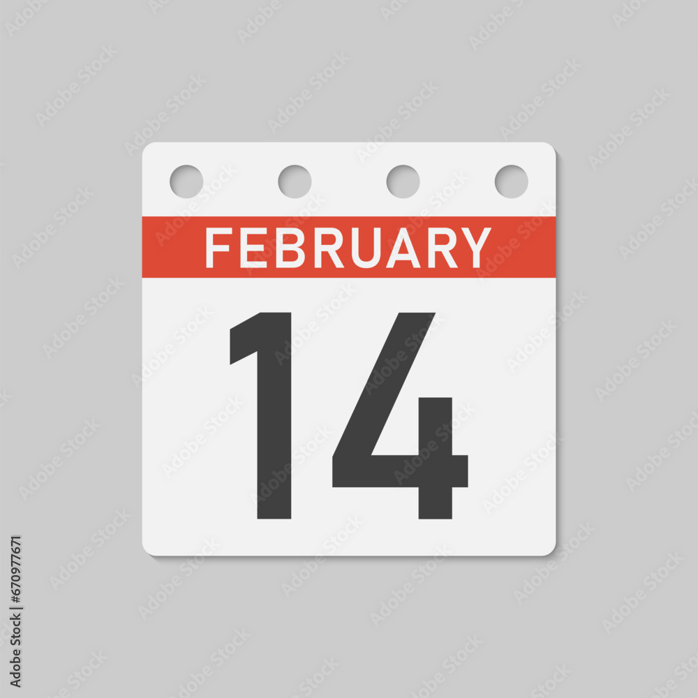 Icon page calendar day - 14 February Icon page calendar day - 14 February