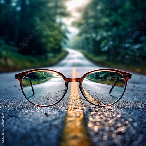 glasses on the road 