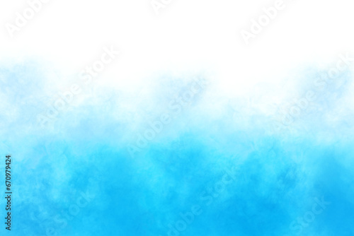 Abstract blue smoke clouds, mist effect. Fog isolated on transparent background. Vapor in air, steam flow on white © fatima