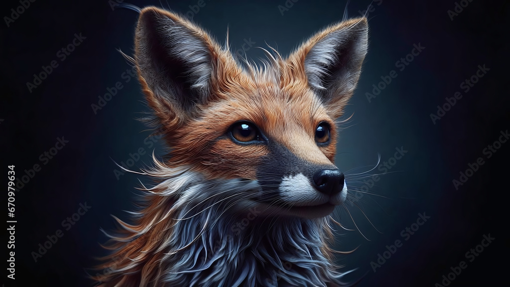 The Cunning Fox - AI Generated Illustration, Realistic The Cunning Fox - AI Generated Illustration, Realistic