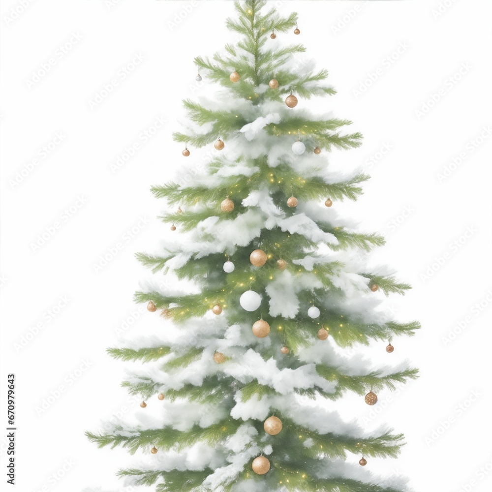 Fototapeta premium A gracefully aged Evergreen Christmas Tree stands alone without ornaments